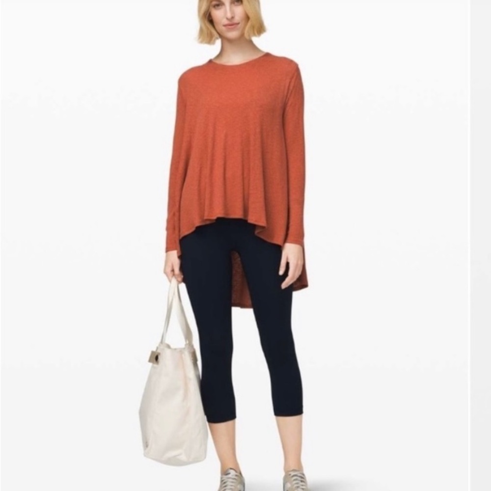 Lululemon Dare to Drape Long Sleeve Top Rustic Clay Top size medium